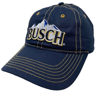 #ad Busch Beer Men#x27;s Officially Licensed Embroidered Contrast Stitch Hat Cap in Navy $19.99