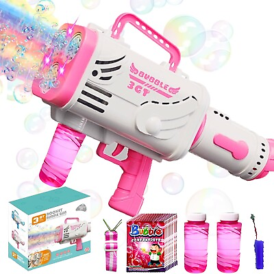 #ad Fully Automatic Bubble Machine Gun Bubble Gun Kids Toy Colorful LED Lights $15.99