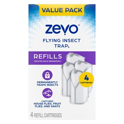 #ad #ad 3 Pack Zevo Flying Insect Trap Refills – 4 Cartridges Best seller Odorless $36.06