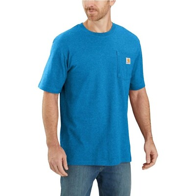 #ad Carhartt SS Tee Shirt Pocket Loose Fit Marine Blue Heather K87 Mens Sz XL NWT $19.99