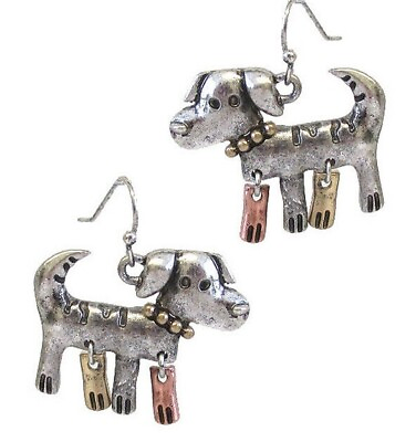 #ad New Dog Puppy Paw Dangle Earrings $15.27