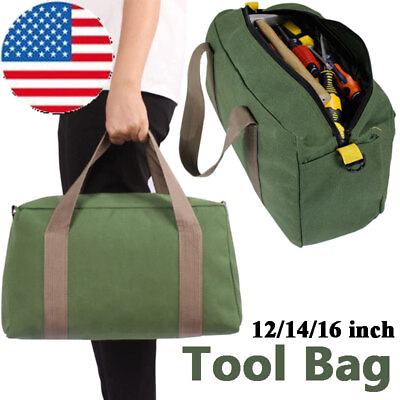 #ad Canvas Tool Bag Heavy Duty Carry Tote Storage Work Utility Mechanics Waterproof $12.06