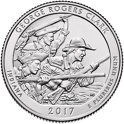 #ad #ad 2017 D George Rogers Clark NP Quarter. Uncirculated From US Mint roll. $2.19