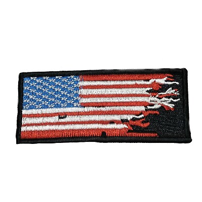 #ad USA Distressed Flag Patch Embroidered Iron on Badge Applique $5.95