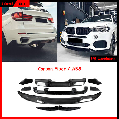 #ad For 13 18 BMW X5 F15 M Sport MP Style Aero Body Kit Front Rear Lip Carbon Style $289.72