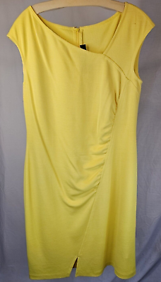 #ad St. JOHN Summer Yellow Classic Dress Women SIZE 10 Wool 39quot; Inches $80.00