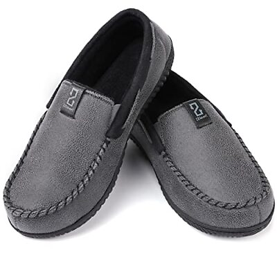#ad Zizor Men#x27;s Microsuede Moccasin Slippers with Comfy Memory Foam $29.12