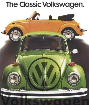 #ad Vintage Advertising Ad Volkswagen car Beetle 1977 POSTER Retro decoration wall $9.99