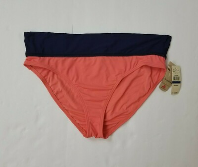 #ad NWT Tommy Bahama Womens XL Bikini Bottoms Navy Blue amp; Coral Hipster w Wide Band $21.99