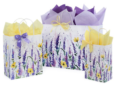 WATERCOLOR LAVENDER Design Gift Paper Gloss Bag Choose Size amp; Package Amount $2.39
