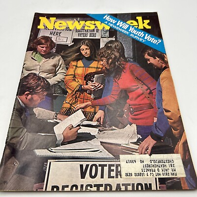 #ad NEWSWEEK Magazine October 25 1971 How Will Youth Vote? $7.99