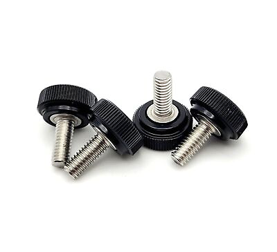#ad M4 x 12mm Knurled Thumb Screws Bolts Black Clamping Knob 304 Stainless 4 24 Pack $14.95