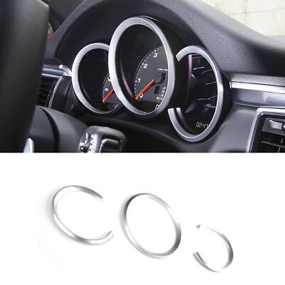 #ad 3Pcs Silver Dashboard Meter Ring Cover Trim For Porsche Cayman Boxster 2013 2019 $28.50