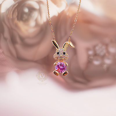 Rabbit Bunny Pendant Necklace Easter Gift Birthday Gift Gift Jewelry Gold $28.99