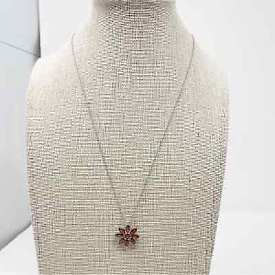#ad JTV Red Garnet Flower necklace over Sterling Silver $40.00