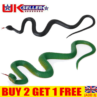 Realistic Soft Rubber Fake Snake Toy Garden Props Joke Prank Gift Christmas CE $6.48