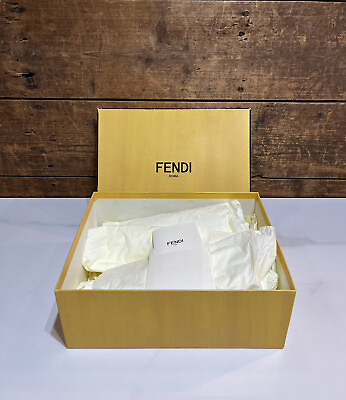 AUTHENTIC FENDI ROMA EMPTY YELLOW Gift Empty BOX 12” X 9.5” X 4.5” Fendi Card $27.00