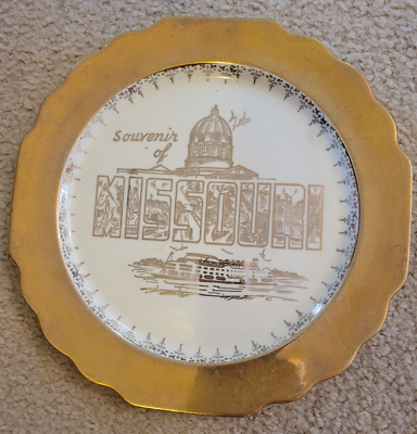#ad Collector Plate State of MISSOURI 10quot; 22K Gold Souvenir plate $8.94