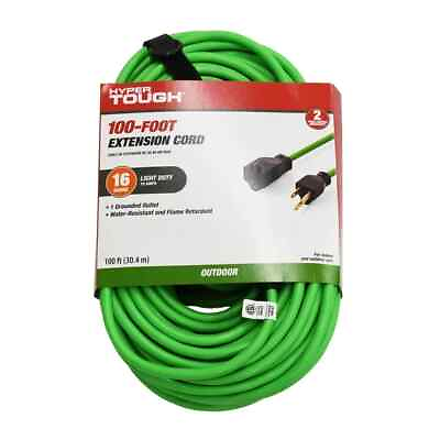 #ad Hyper Tough 100ft Indoor amp; Outdoor Light Duty High Visibility Extension Cord $18.00