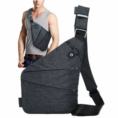Man Shoulder Back Pack Travel Business Storage Chest Pouch Strap Grey Gift Woman $26.86