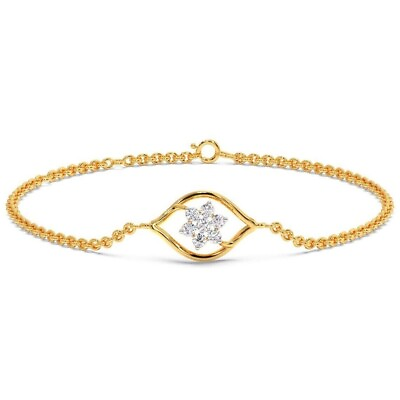 #ad 14K Yellow Gold Plated 1Ct Round Cut Lab Created Diamond Women Wedding Bracelet $214.99