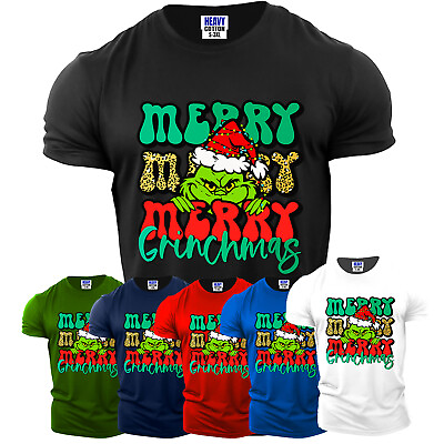 #ad Merry Christmas Men#x27;s T Shirt Funny Santa Holiday Gift Graphic USA Tee S 3XL $18.99