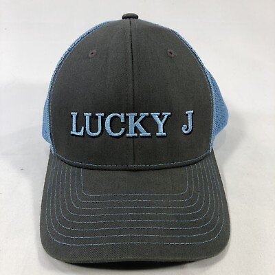 #ad LUCKY J RICHARDSON HAT CAP SNAPBACK BLUE GRAY ADJUSTABLE DISCOLORED ONE SIZE OSF $6.97