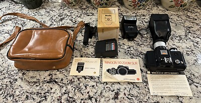 #ad Vintage Minolta 110 Auto Zoom SLR Camera w Rokkor 25 50mm F4.5 Lens $40.00