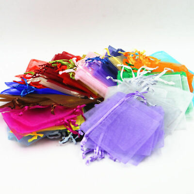 50 500PCS Wedding Party Favor Gift Organza Candy Bags Jewelry Pouch Sheer Decor $44.99