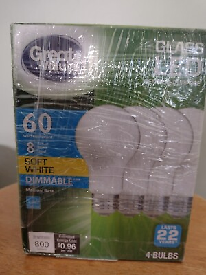 #ad Great Value LED Light Bulbs 4 Pack 60W Soft White Dimmable $4.50