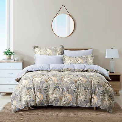#ad Classic Multicolor Paisley Cotton Bedding Set: 1 Duvet Cover amp; 2 Pillow Shams $58.99