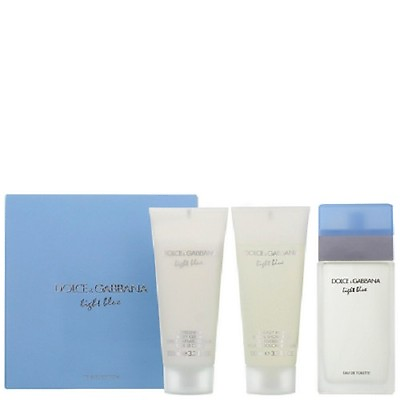 #ad Light Blue by Dolce amp; Gabbana 3 PC TRAVEL GIFT SET 3.3 oz Cream Gel Women $189.99