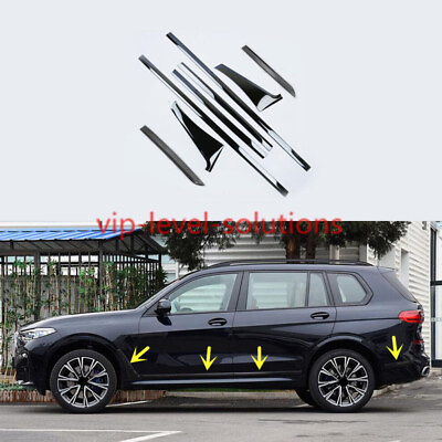 #ad For BMW X7 2019 2022 8X Stainless Shiny Black Car Body Edge Trim $646.72