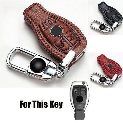 #ad Genuine Leather Car Key Case Cover For Benz C300 C350 GLA GLK CLA CLK CLS SLK $26.30