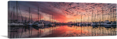 #ad ARTCANVAS Yachts Sunset Home Decor Panoramic Canvas Art Print $276.24