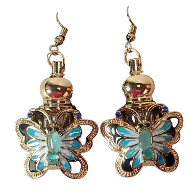 #ad Nordstrom Perfume Art Nouveau Butterfly Deco Enamel Dangle Earrings Retro Style $37.99