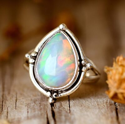 #ad Opal Ring 925 Sterling Silver Handmade Statement Gift Jewelry CVF025 $11.87