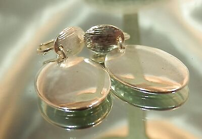 #ad Silver tone LG Showy Dangle Vintage 80#x27; Liz Claiborne Signed Clip Earrings 5MY3 $16.49