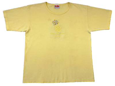 #ad Dole Hawaii Shirt Adult Large Yellow Pineapple Banana Plantation Rhinestone Mens C $19.89