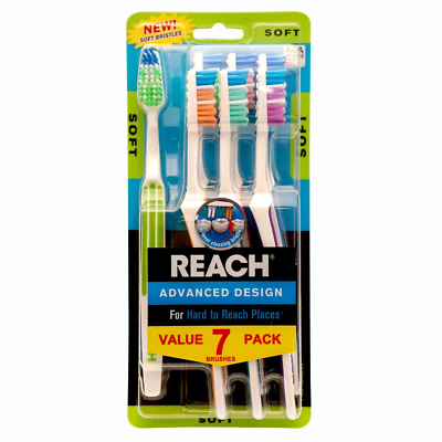 #ad REACH Advanced Design Adult Toothbrush Soft 7 Count $12.51