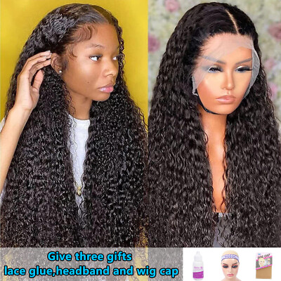 #ad 30inch Lace Front Wigs Human Hair Lace Front Wig Kinky Curly Wig Loose Wave Wigs $63.90