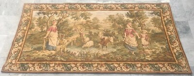 #ad Vintage TapestryStunning French Tapestry Pictorial Tapestry Home Decor 3x6ft $260.00