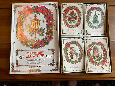 Vintage NIB Coronation Parchment Christmas Cards Woolworth box of 25 $45.00