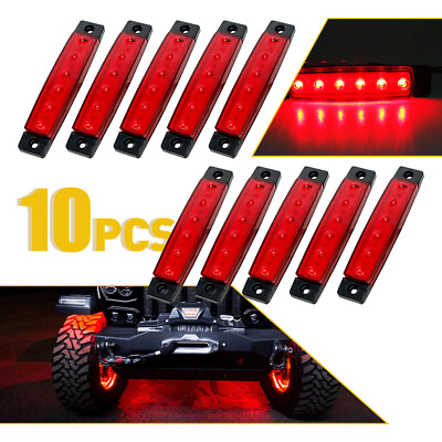 #ad 10X Red Lights Rock LED Under Body Light 10Pods For Jeep Off Road Truck UTV Boat $12.99