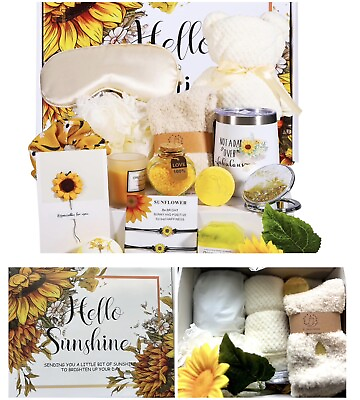 #ad Sunflower Gift Baskets Box for Women Care Package Sending Sunshine Gifts 🌻CUTE $49.99