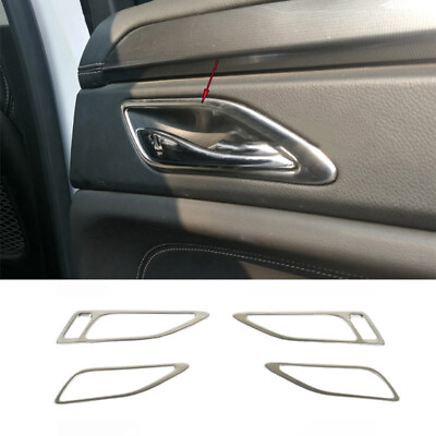 #ad Fit For Cadillac SRX 2010 2016 Chrome Steel Inner Door Handle Frame Trim 4pcs $37.85