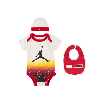 3 Pc Nike Air Jordan Baby Boys Outfit 0 6 Months Red Hat Bib Gift B60 MP $17.99