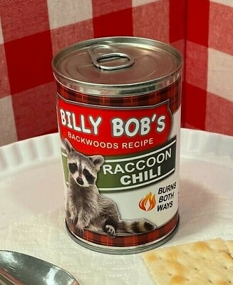 #ad 2 x FUNNY REDNECK Raccoon CHILI Soup CAN LABELS Joke Gag Country Birthday GIFT $4.88