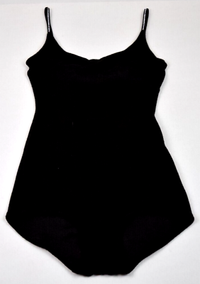 #ad Swimsuit VTG 50s Jantzen Black Sparkly Textured One Piece Sz 12 XS S Rhinestones $158.37