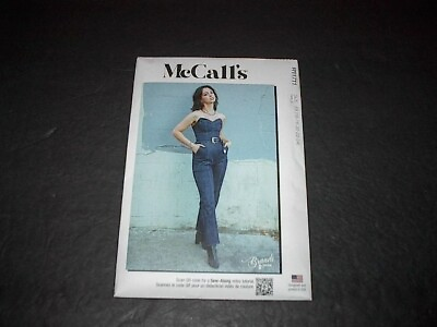 #ad McCall#x27;s Pattern 8360 Misses#x27; Chic Brandi Joan Denim Jumpsuit 16 24 Uncut $6.75